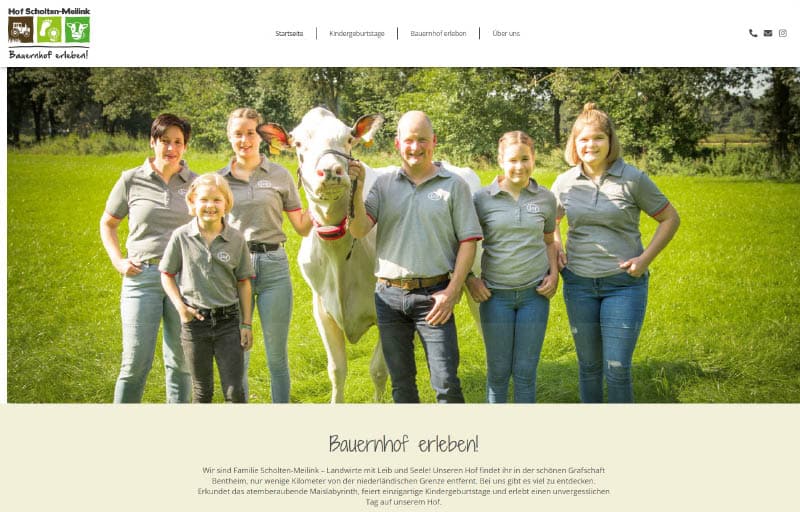Hof-Website: Bauernhof erleben