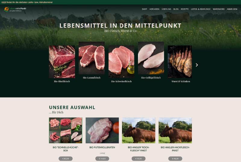 Hof-Website: Lebensmittel im Mittelpunkt